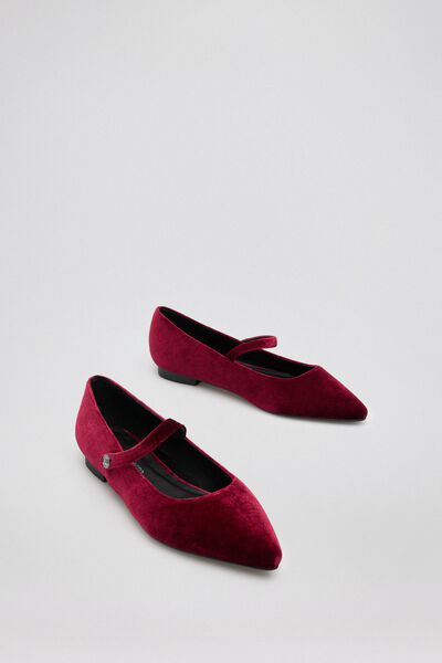 Pedro del Hierro Bailarina maryjane terciopelo Burgundy