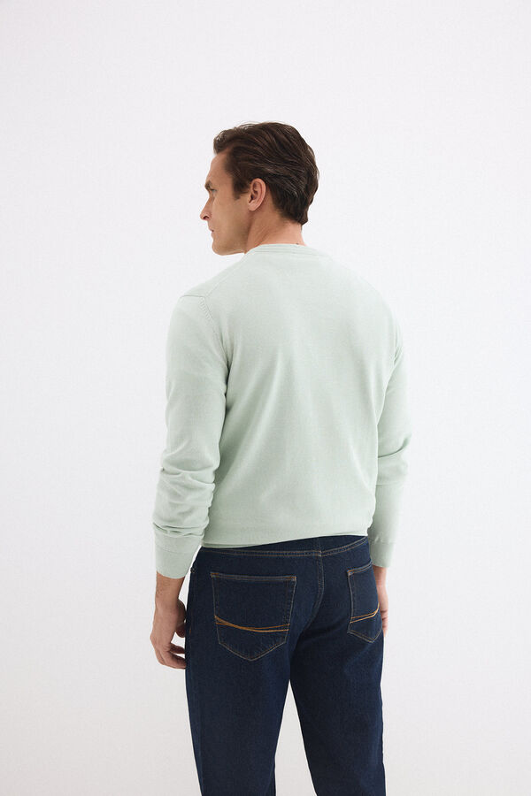 Pedro del Hierro Jersey punto algod&oacute;n premium cuello pico Verde