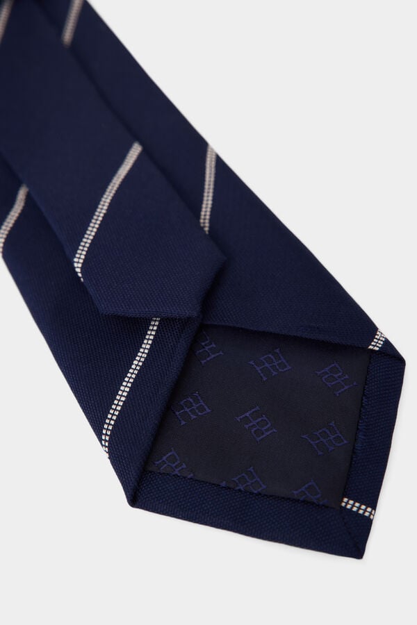 Pedro del Hierro Extra-fine silk tie Blue