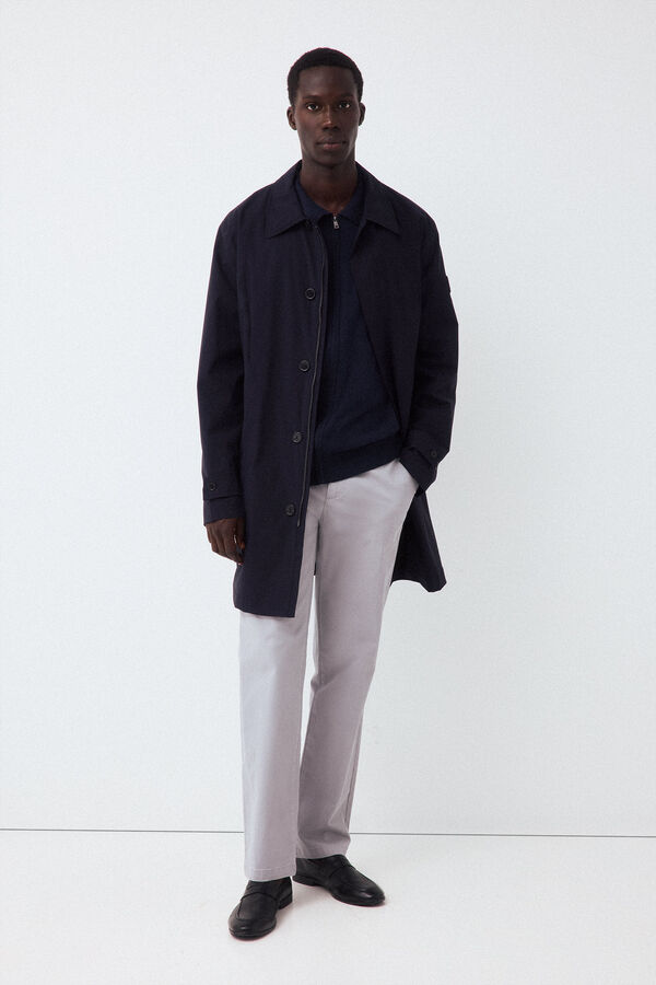 Pedro del Hierro Twill light regular dress chinos Grey