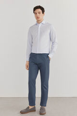 Pedro del Hierro Easy iron plaid shirt + anti-odor slim fit Blue