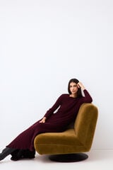 Pedro del Hierro Ribbed knit midi dress Burgundy