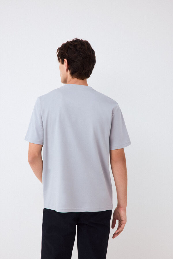 Pedro del Hierro Plain mercerized T-shirt Grey
