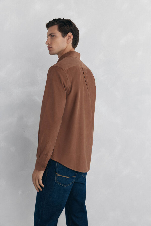Pedro del Hierro Camisa pana soft Marrón