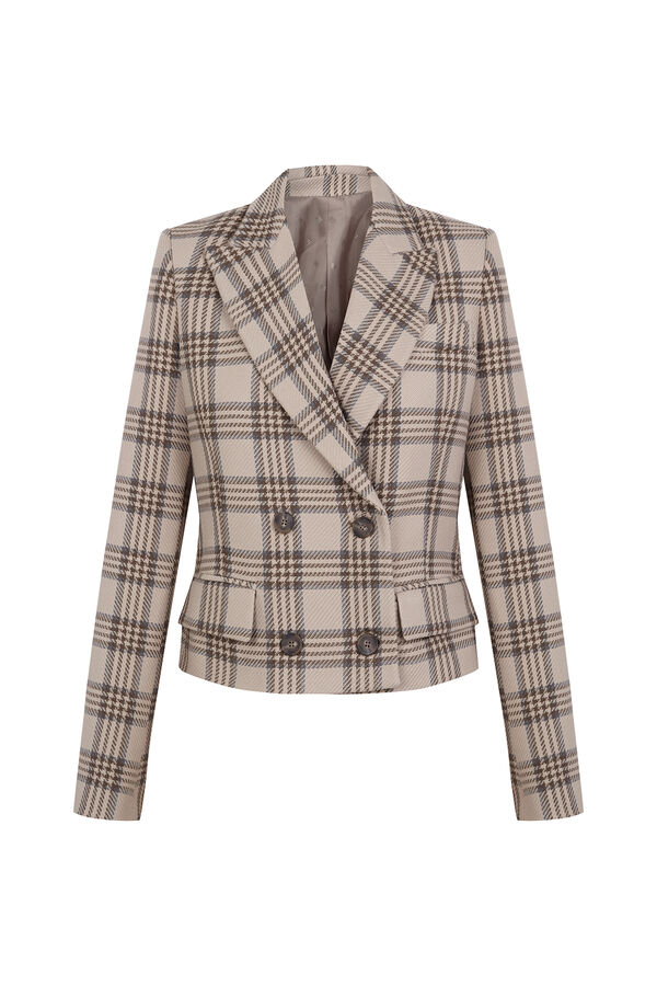 Pedro del Hierro Cropped double-breasted blazer Brown