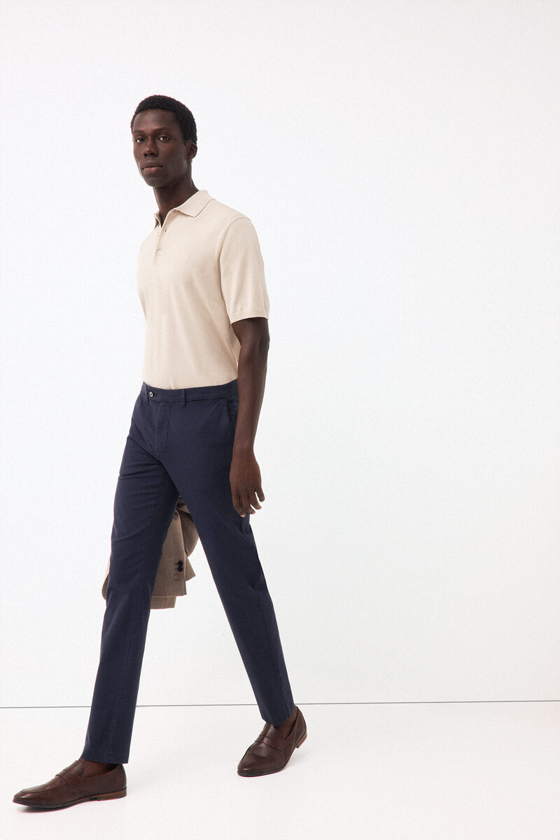 Pedro del Hierro Lightweight structure slim chinos Blue