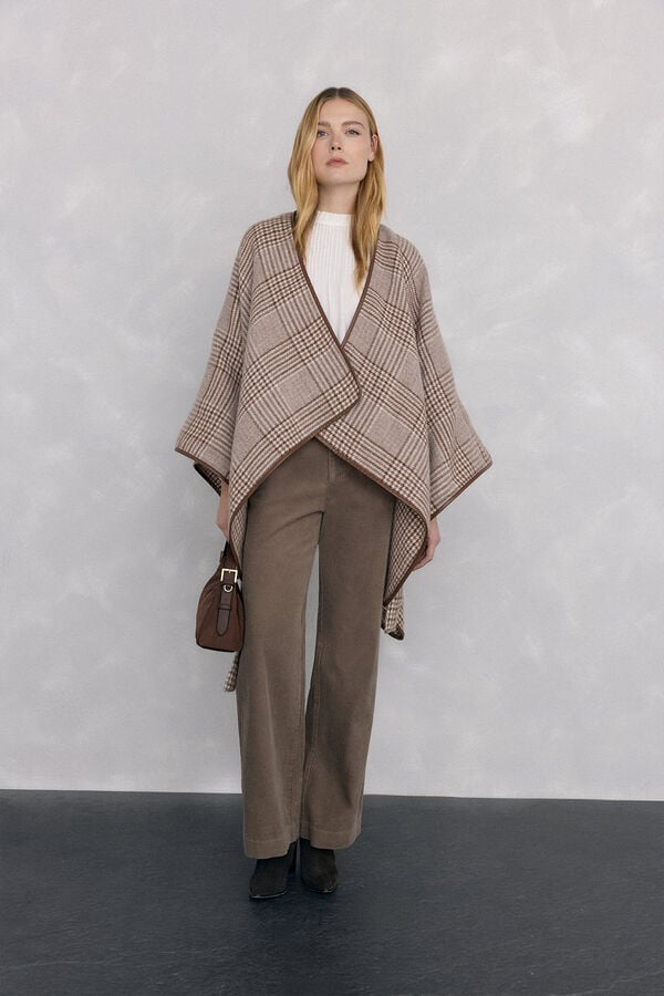 Pedro del Hierro Pantalones pana wide leg classic Marrón