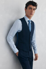 Pedro del Hierro Blue back tailored fit structured vest Blue