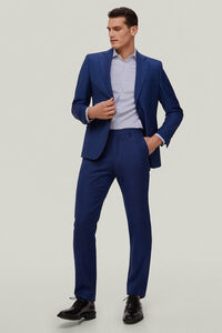 Pedro del Hierro Tailored fit birdseye trousers Blue