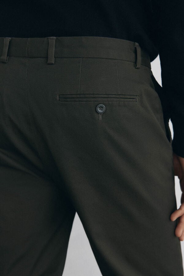 Pedro del Hierro Slim-fit print chinos pants Green