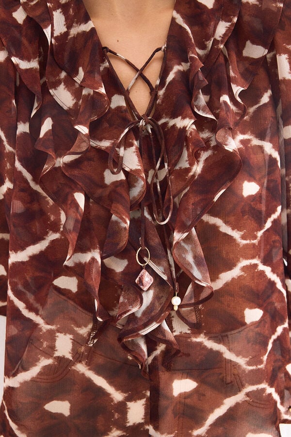 Pedro del Hierro Blusa estampada Marrom