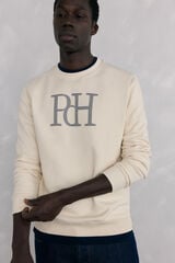 Pedro del Hierro Sweatshirt logo crew neck Beige