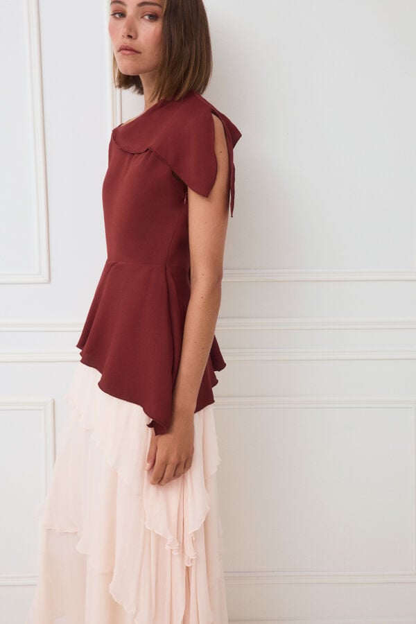 TFP by Tamara Falc&oacute; Asymmetric dress Burgundy