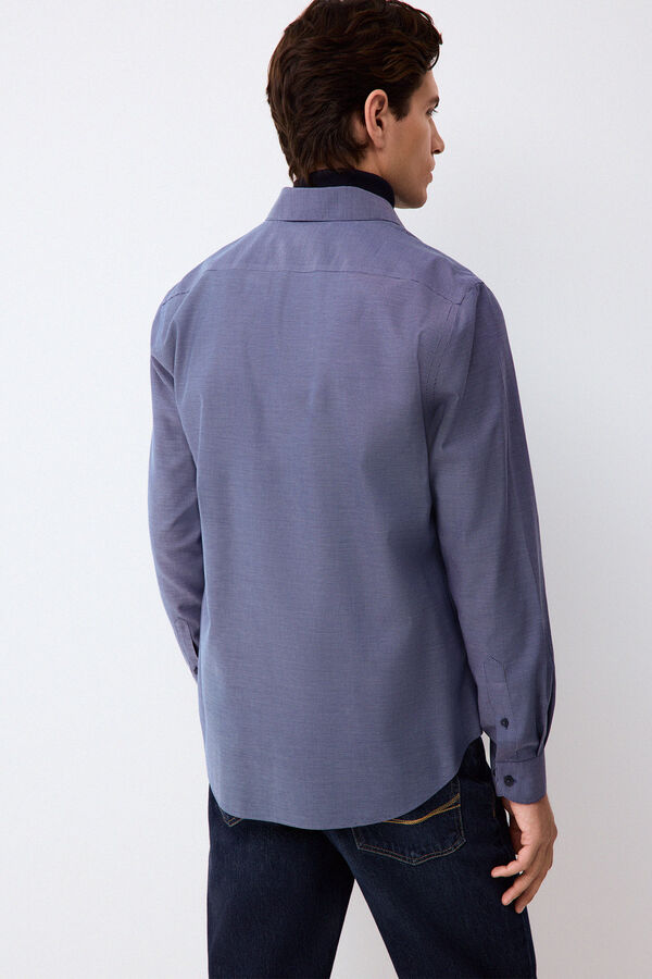 Pedro del Hierro Non-iron + anti-stain slim fit dress shirt Blue