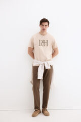 Pedro del Hierro Large logo T-shirt Beige