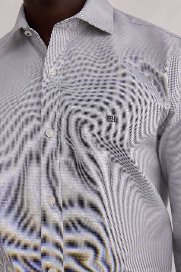 Pedro del Hierro Easy-iron structured shirt + anti-odor slim fit Grey