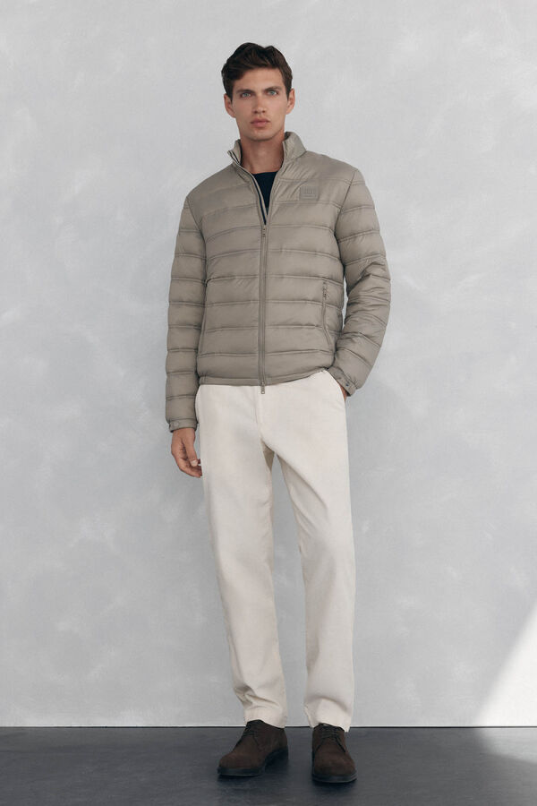 Pedro del Hierro Ultra-light quilted jacket Beige