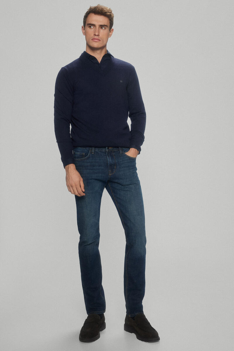 Pedro del Hierro Wool/cashmere V-neck jumper Blue