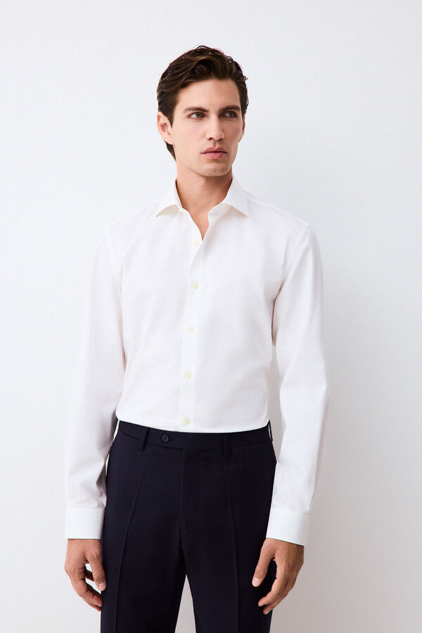 Pedro del Hierro Plain non-iron + anti-stain dress shirt White