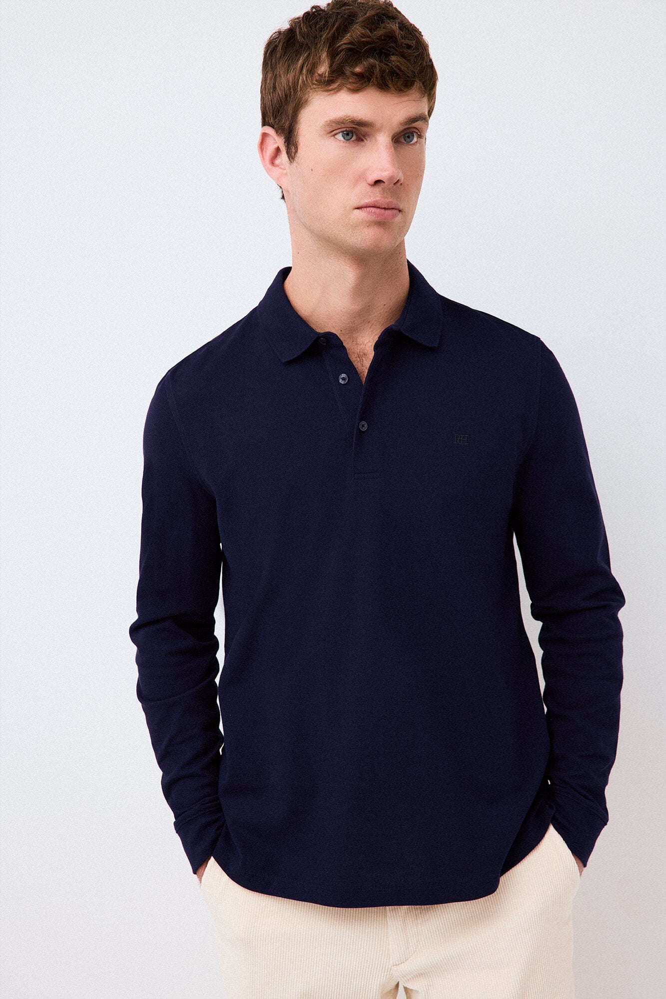 Pedro del Hierro Piqu&eacute; long sleeve polo shirt