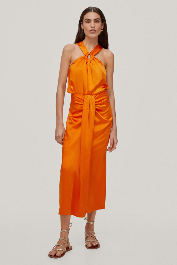 Pedro del Hierro Top halter satinado Naranja