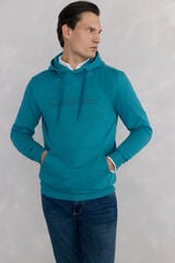 Pedro del Hierro Hooded logo sweatshirt Turquoise