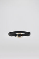 Pedro del Hierro Black belt with gold buckle Black