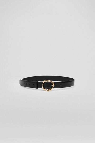 Pedro del Hierro Black belt with gold buckle Black