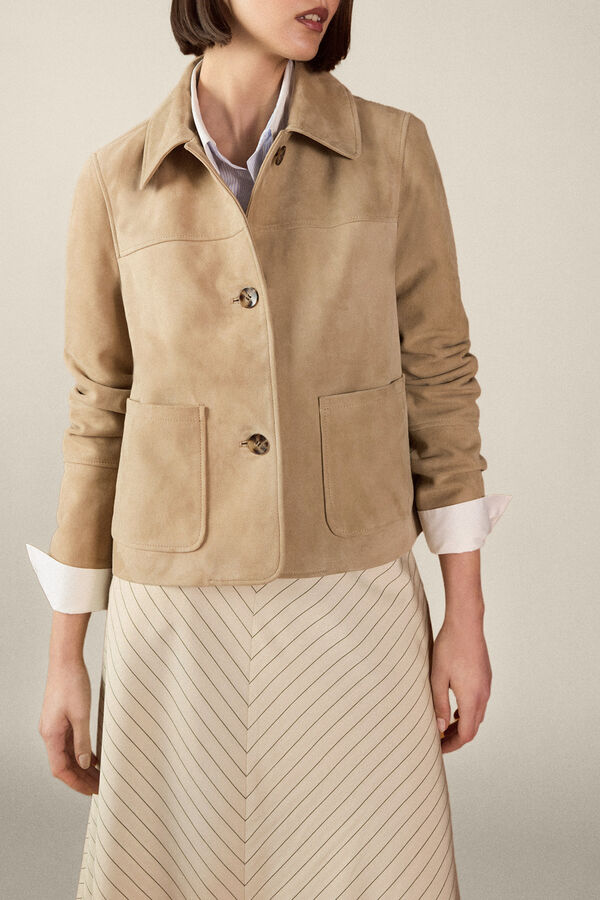 TFP by Tamara Falc&oacute; Leather jacket Beige
