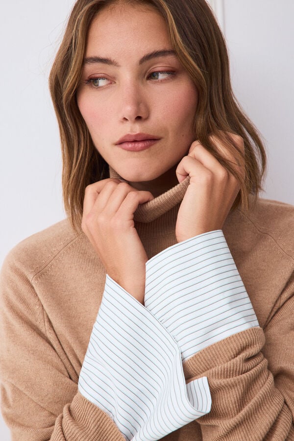 TFP by Tamara Falc&oacute; Oversize funnel neck jumper Brown