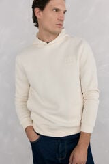 Pedro del Hierro Sweatshirt capuz logo bordado Beige