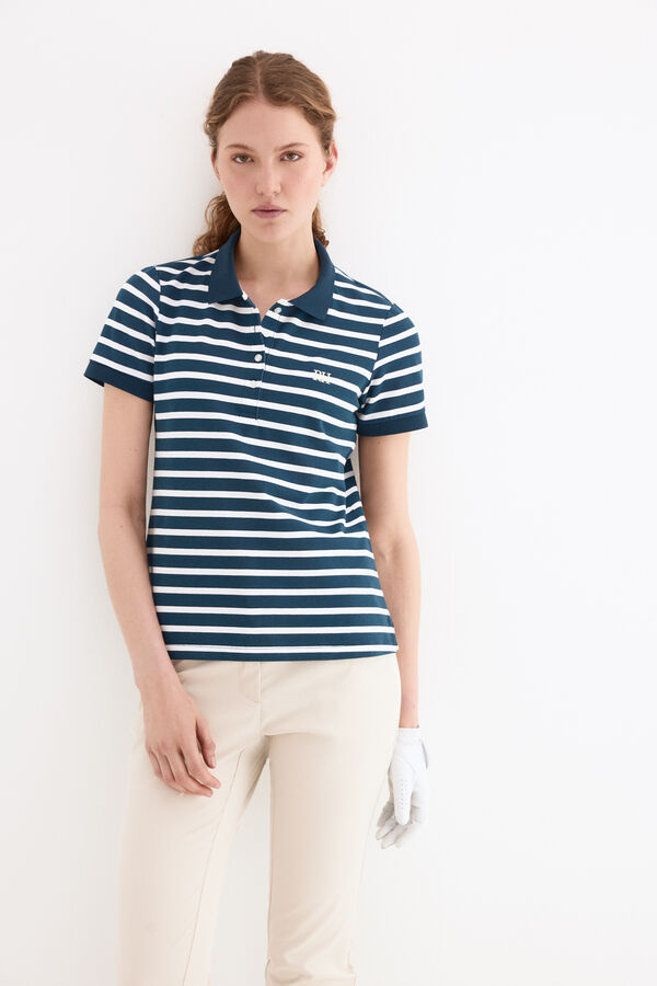 Pedro del Hierro Polo manga curta &agrave;s riscas Azul