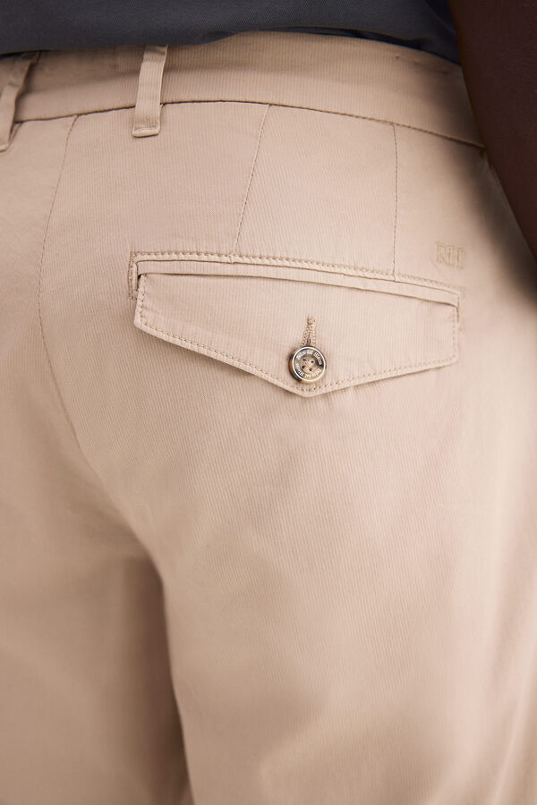 Pedro del Hierro Regular fit textured chinos Beige