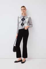 Pedro del Hierro Velvet flare cropped trousers Black