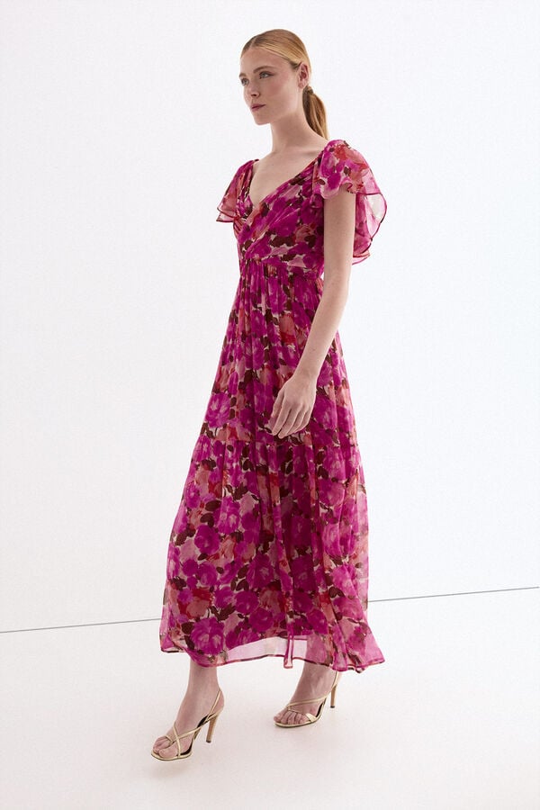 Pedro del Hierro Vestido comprido estampado floral Rosa