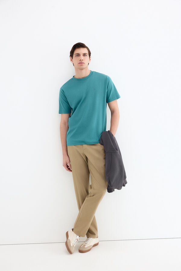 Pedro del Hierro Mercerized T-shirt Turquoise