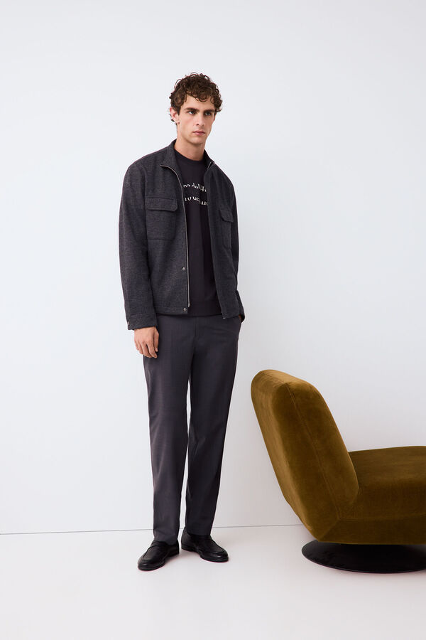 Pedro del Hierro Crew neck logo sweatshirt Grey