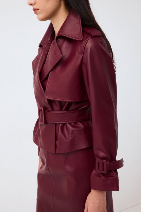 Pedro del Hierro Suede short trench Red