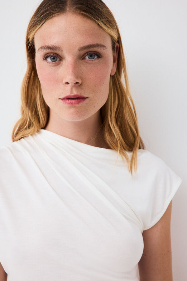 Pedro del Hierro Draped sleeveless T-shirt White