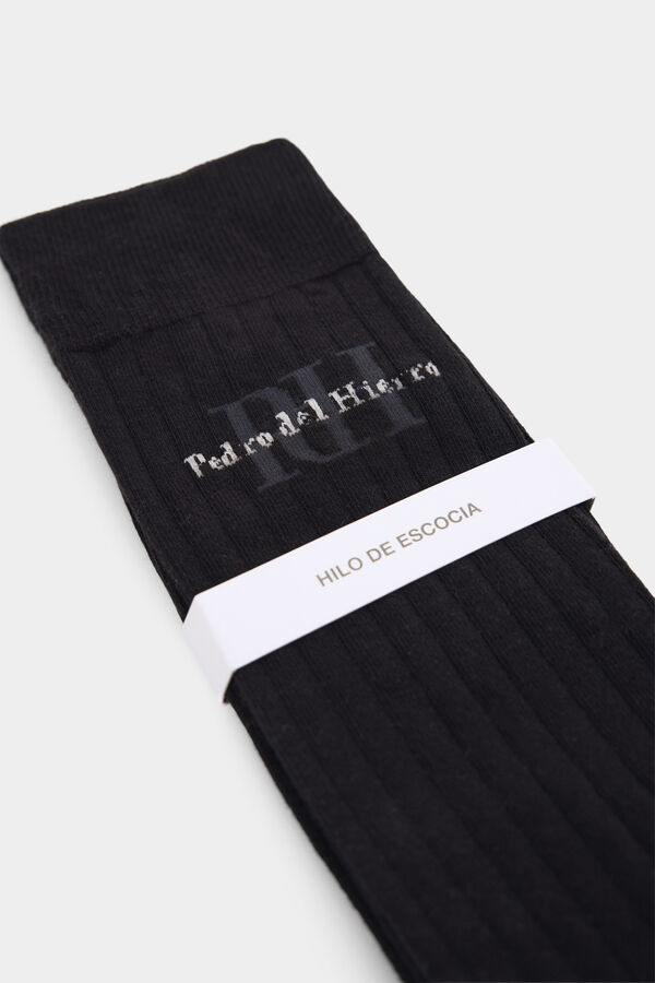Pedro del Hierro Cotton sock with logo Black
