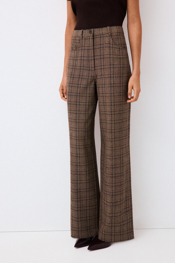Pedro del Hierro Harris check trousers Grey