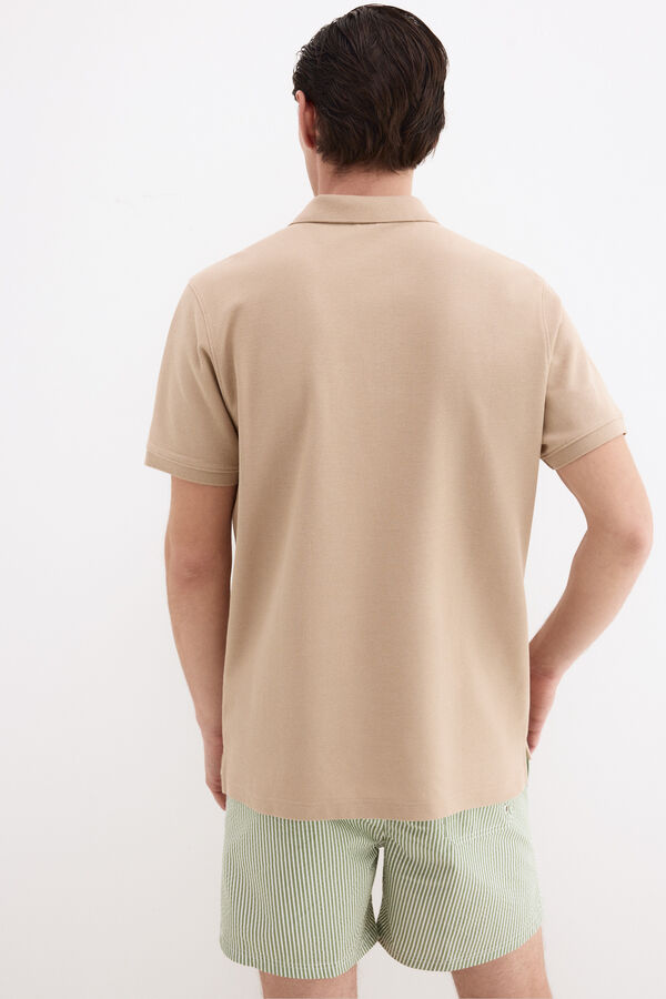 Pedro del Hierro Basic piqu&eacute; polo shirt Beige