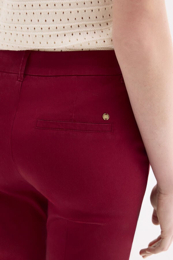Pedro del Hierro Slim classic trousers Burgundy