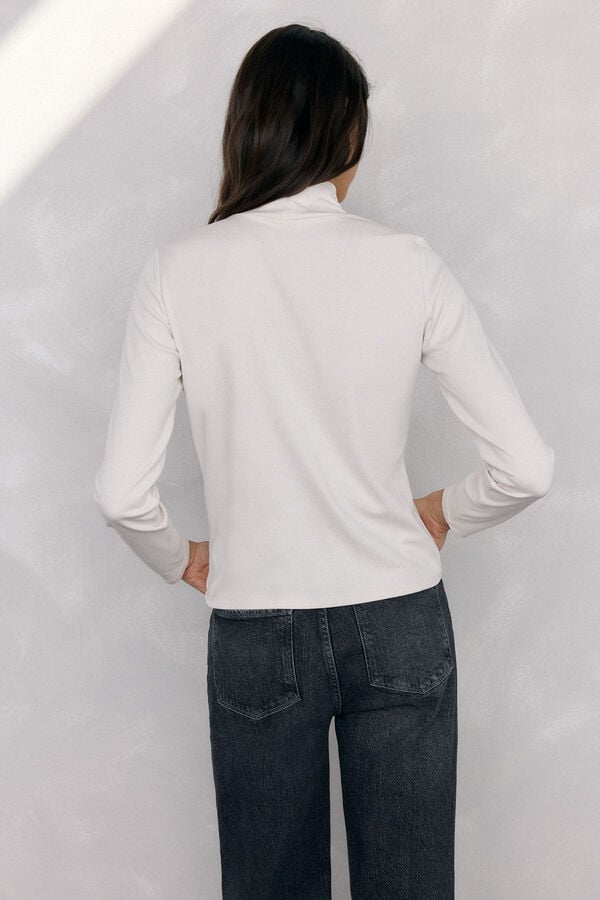Pedro del Hierro High neck T-shirt Ecru
