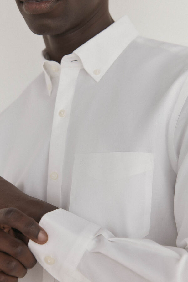 Pedro del Hierro Non iron + anti-stain smooth shirt White