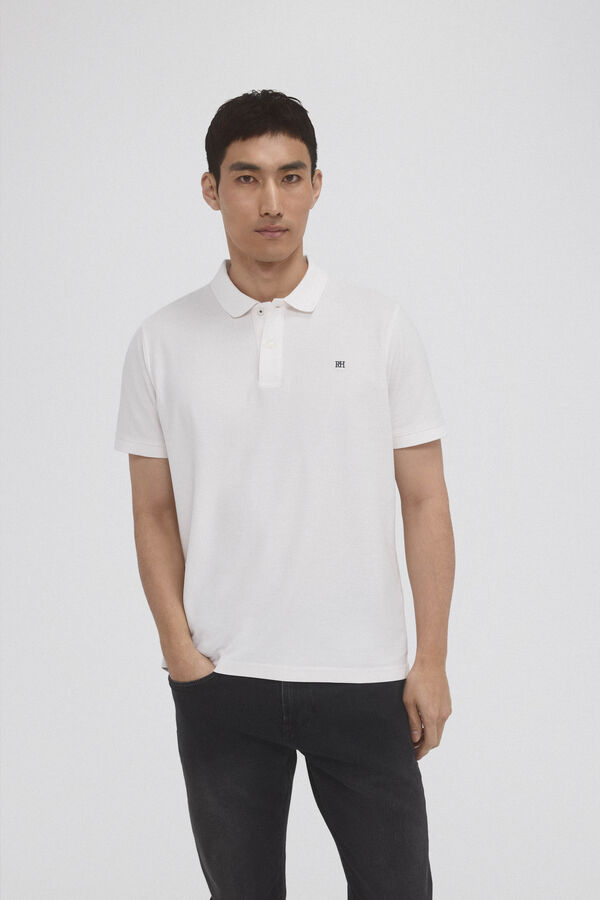 Pedro del Hierro Basic piqué polo shirt Ecru