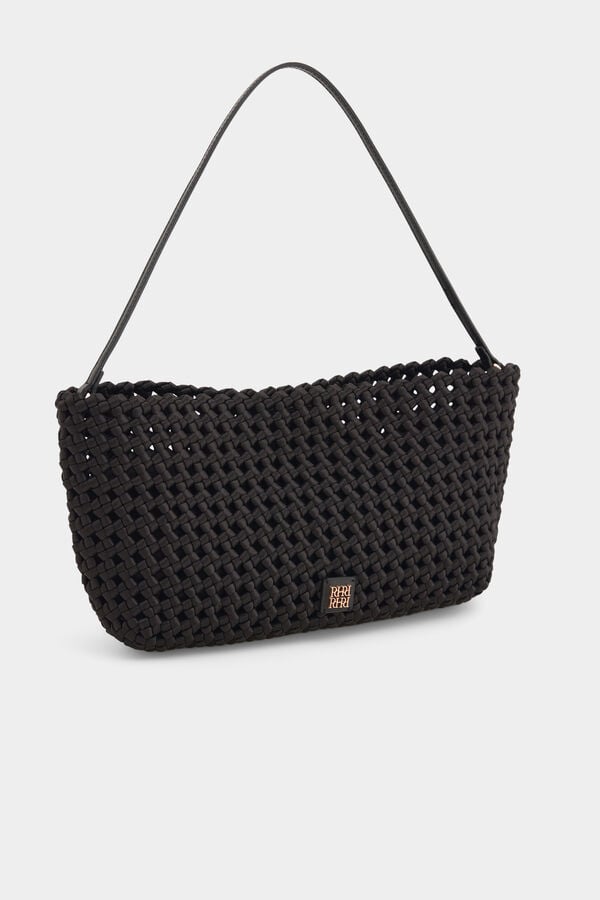Pedro del Hierro Braided shoulder bag Black