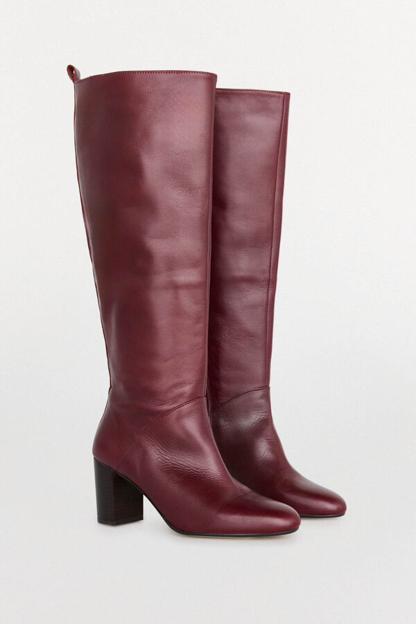 Pedro del Hierro High leather boot Burgundy