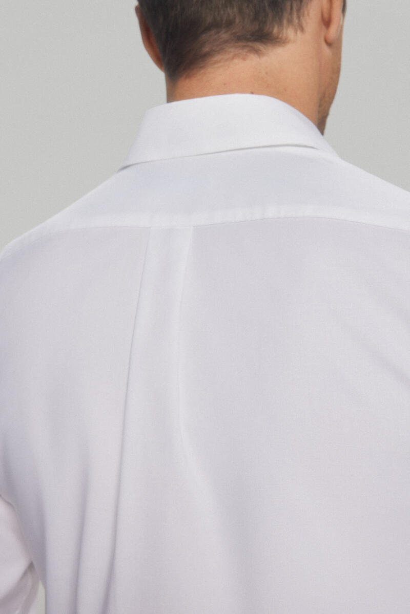 Pedro del Hierro Plain textured slim fit non-iron + odour-resistant 24h shirt White