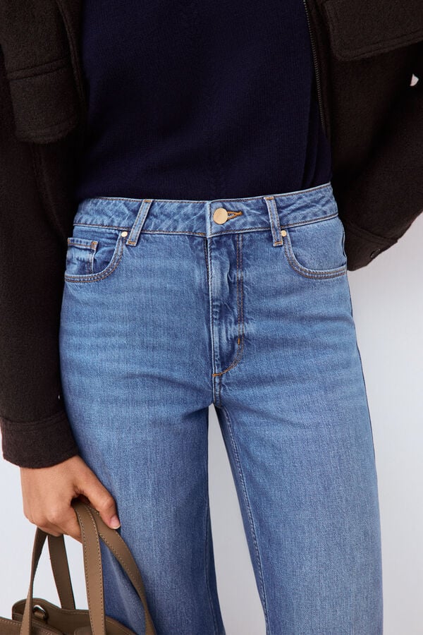Pedro del Hierro Soft touch wide leg jeans Blue